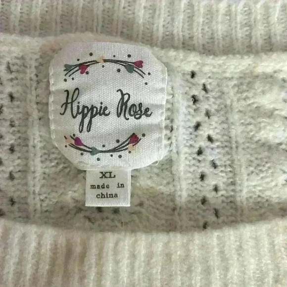 Hippie Rose Women's Pullover Sweater Blizzard White NWT Size XL - Picture 3 of 7